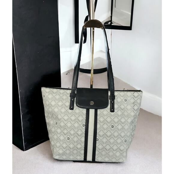 Giani Bernini Women's Saffiano Tote White Black Grey Diamond Print - Picture 1 of 10